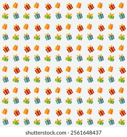 Red green yellow blue Gift boxes with ribbon seamless pattern vector background