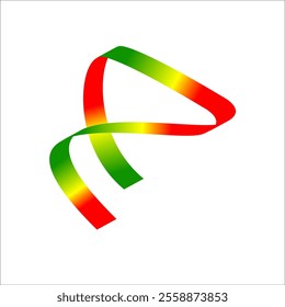 red green yellow flag color gradient ribbon vector eps