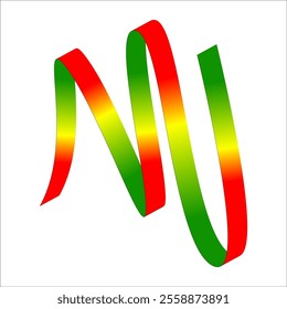 red green yellow flag color gradient ribbon vector eps