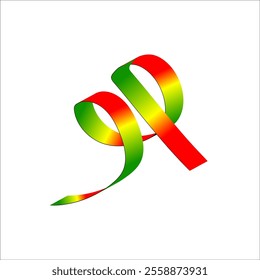 red green yellow flag color gradient ribbon vector eps