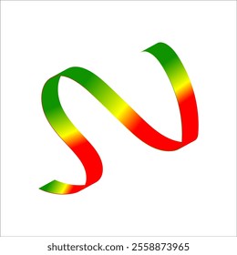 red green yellow flag color gradient ribbon vector eps