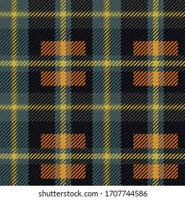 Fondo rojo, verde y amarillo de tela gingham con textura de tela. Textura de tela sin fisuras. Baldosas de tartán sin incandescencias. Trajes para tapas, empaque y envoltura de regalo. Sin degradado. Sin transparencia. EPS10.