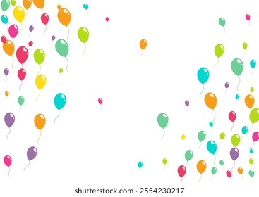 Red and Green and Yellow Joy Inflatable Ball Vector  White Background. Happy Balloon Banner. Color Fun Backdrop. Cartoon Flying Baloon Wallpaper.