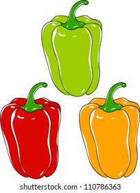 red green yellow orange pepper collection