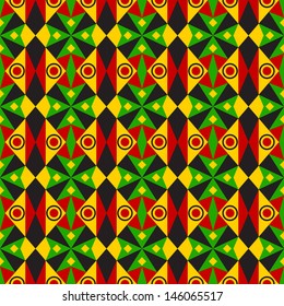 Red, Green and Yellow Tribal Pattern