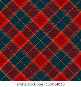 Red and Green-Blue Tartan Plaid Scottish Seamless Pattern. Texture from tartan, plaid, tablecloths, shirts, clothes, dresses, bedding, blankets and other textile.