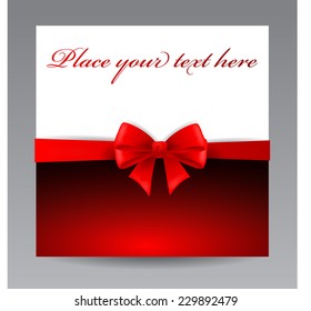 Red greeting card with bow