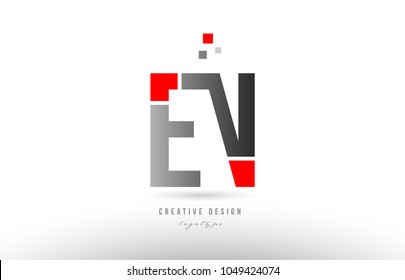 red grey alphabet letter en e n logo combination design suitable for a company or business