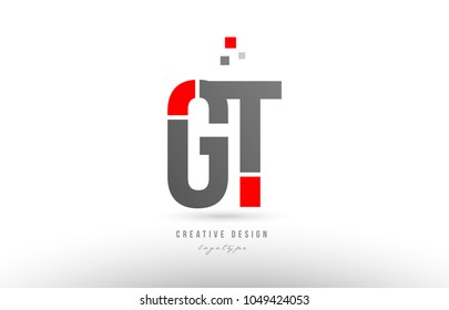 red grey alphabet letter gt g t logo combination design suitable for a company or business