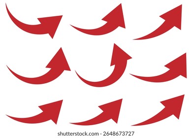 red and grey arrows set. Curved arrows. curve arrow sign. Curved arrow icons. curved arrows set.