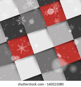 red and grey christmas square shadow background. infographic concept.