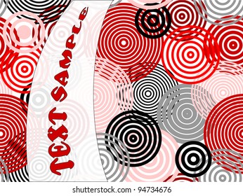 Red and grey circles background with text sample cover vector illustration