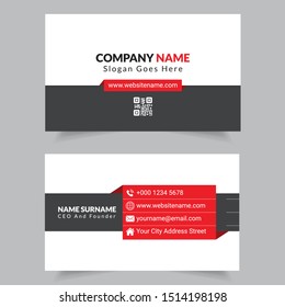 Red And Grey Color Corporate Business Card Design Template For Commercial Use