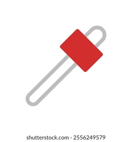 Red and grey color icon of a padlock with a chain