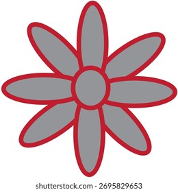 Red and grey colour flower design 