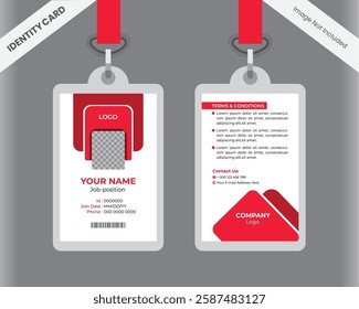 Red and grey corporate ID card template