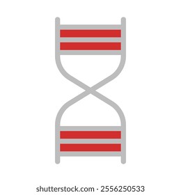 Red and Grey DNA Double Helix Icon
