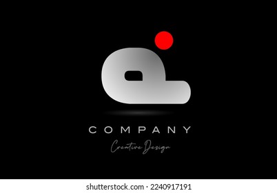 red grey E alphabet letter logo icon design with dot. Creative polygon template for company and business