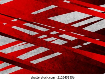Red and grey geometric abstract grunge retro background. Vector hi-tech design