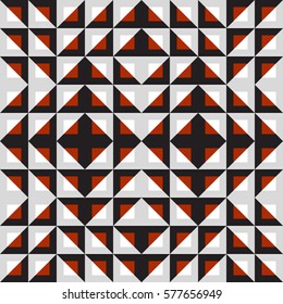Red and grey geometric seamless abstract vector pattern