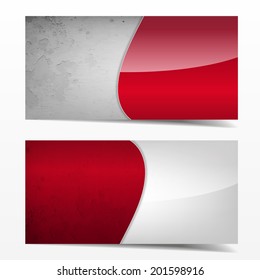 Red and grey grunge template. Great use for business cards, backgrounds or banners. (EPS10 Vector)