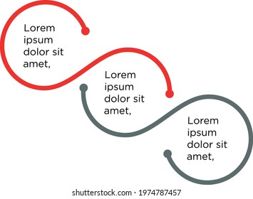 red and grey infographic three elements 