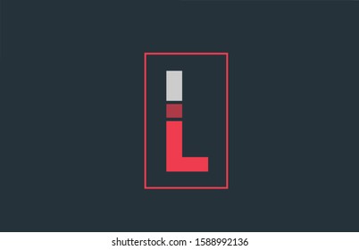 red grey logo L alphabet letter design icon for company. Suitable as a business logotype 