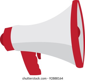 Red and grey megaphone isolated