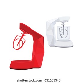 red and grey mixer
