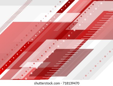 Red and grey tech minimal abstract background. Geometric vector design