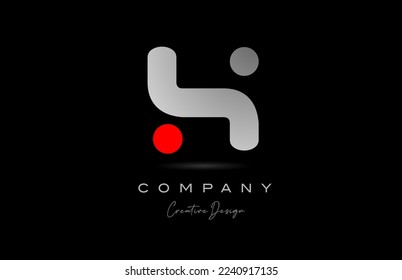 red grey Y alphabet letter logo icon design with dot. Creative polygon template for company and business