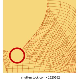 red grid on gold with circle clip vector