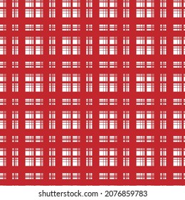 Cuadrícula roja sobre fondo blanco.Diseño para tela, cortina, fondo, alfombra, papel pintado, ropa.