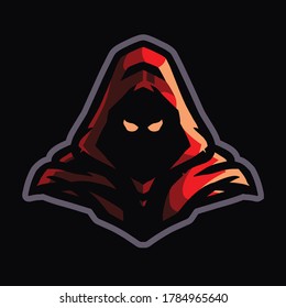 Red grim reaper mascot gaming logo