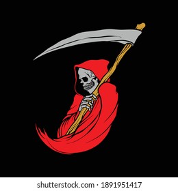 red grimreaper illustration for commercial use