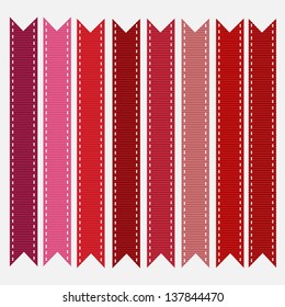 Red Grosgrain Ribbon, Vector. Also See Other Color Sets.