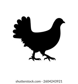 Red grouse silhouette vector flat illustration design.