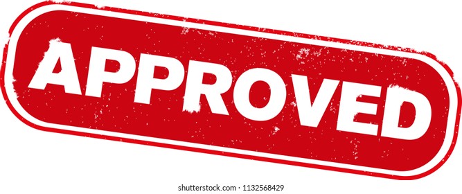 red grunge approved rubber stamp print illustration