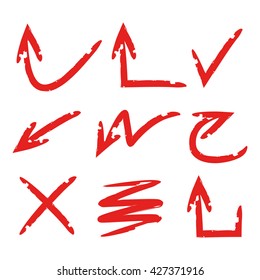 red grunge arrows