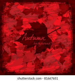 Red grunge Autumn - seasonal background