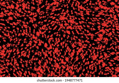 Red grunge background. Seamless abstract texture. A chaotic repeating pattern. Pop art handmade