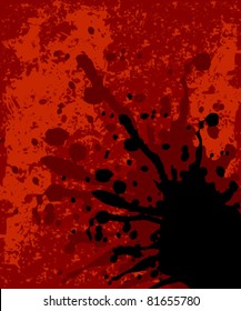 Red grunge background with  splash