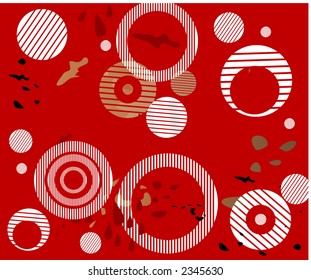 fondo gris rojo con círculos a rayas