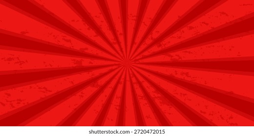 Fundo grunge vermelho com explosão solar 