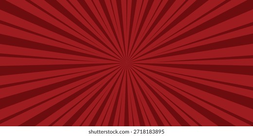 Fundo grunge vermelho com explosão solar. Fundo de raios vermelhos