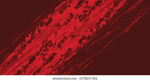 Red grunge background. Vector brush stroke texture.
