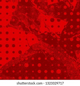 Red grunge background. Vector pattern of brushstrokes of paint with a dry brush