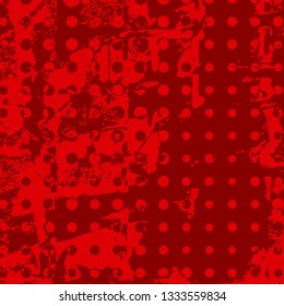 Red grunge background. Vector pattern of brushstrokes of paint with a dry brush