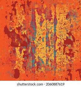 Red grunge background. Vector scratched texture