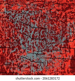 Red grunge background. Vector scratched texture